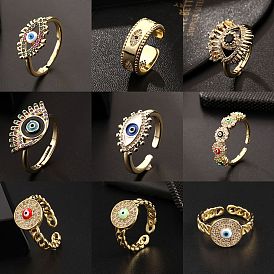 Fashion color drop oil zircon ring personality simple and cute jewelry fashion eye opening ring female