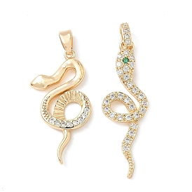Латунные микро проложить кубического циркония подвески, змея, золотые