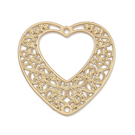 Brass Pendants, Long-Lasting Plated, Heart