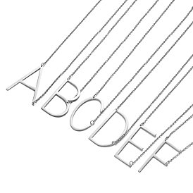 201 colliers pendentifs initiaux en acier inoxydable, avec des chaînes câblées, lettre