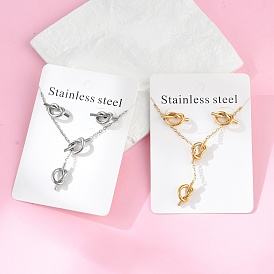 304 из нержавеющей стали комплект ювелирных изделий, для женщин, вакуумные покрытия