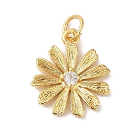 Подвески из латуни и кубического циркония, без кадмия и без свинца, долговечный, цветок, с целью перехода в кольце