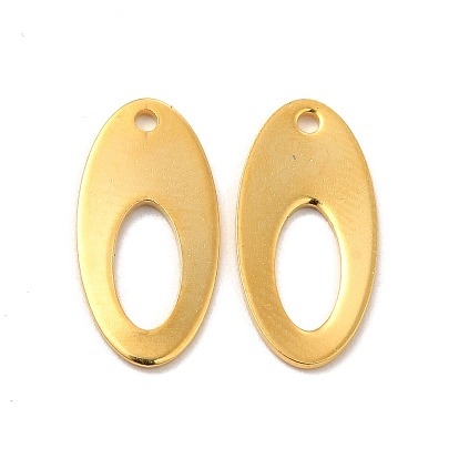 201 Stainless Steel Pendants, Oval Charm