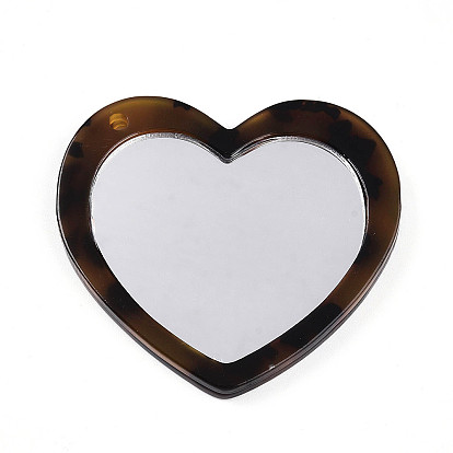 Ацетат целлюлозы (смола) большие подвески, сердце, с акриловой зеркальной поверхностью