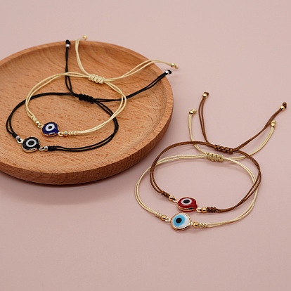 Модные американские регулируемые браслеты из полиэстера от сглаза