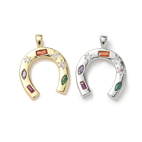 Латунные микро проложить кубического циркония подвески, подкова