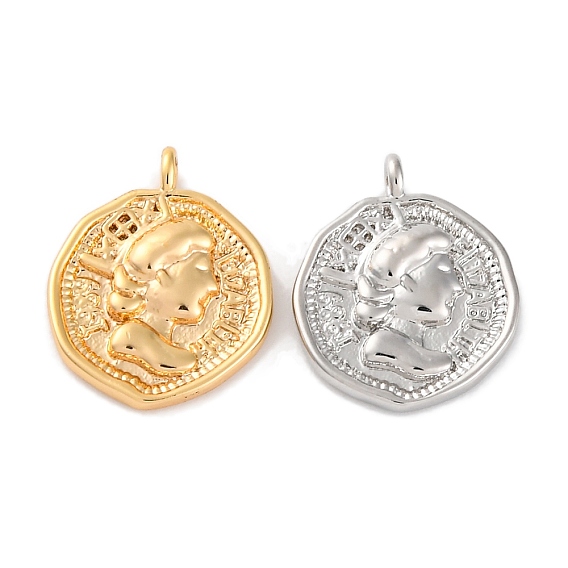 Латунные подвески, без кадмия, без никеля и без свинца, сплющенные чары