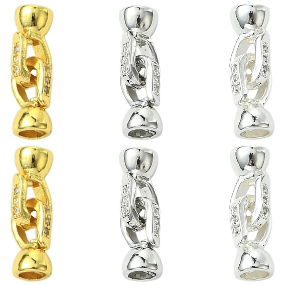 6шт. 3 цвета цинковый сплав микропаве прозрачный кубический цирконий складные застежки