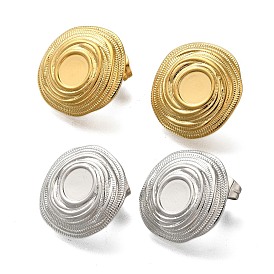 304 Stainless Steel Flat Round Stud Earrings for Women