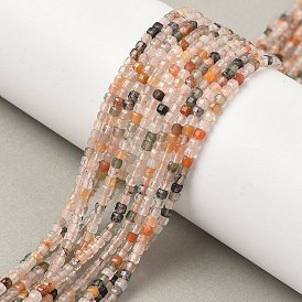 Природный агат бисер нитей, бусины-кубы с настольной огранкой, граненые