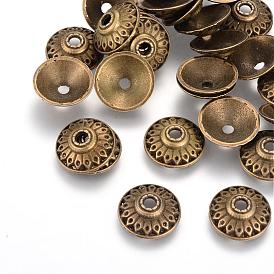 Apétales de style tibétain casquettes alliage de perles, sans cadmium et sans plomb, 14.5x5mm, trou: 2.5 mm, environ 760 pcs / 1000 g