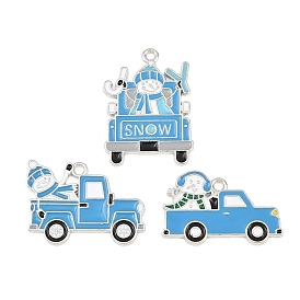 Gestell Legierung Emaille Anhänger, Auto- und Schneemann-Anhänger, Cadmiumfrei und Nickel frei und Bleifrei