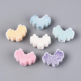 Флокированные непрозрачные акриловые бусины в форме сердца