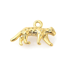 Leopard Rack Plating Brass Pendants Charms, Long-Lasting Plated, Lead Free & Cadmium Free