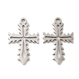 316L Surgical Stainless Steel Pendants, Laser Cut, Cross Charms