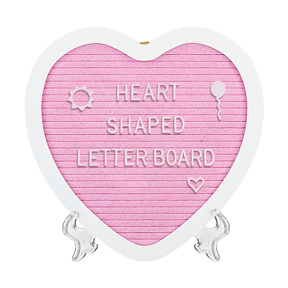 Деревянная доска с буквами в форме сердца., с пластиковым держателем