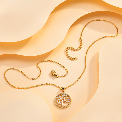 Ожерелья с подвесками из циркония, дерево