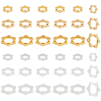36шт 6 стили долговечная покрытая сплавом рамка для бусины, для евреев, звезда Давида