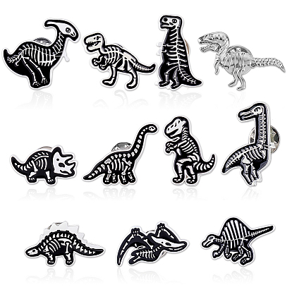 11 шт. 11 стили броши из сплава, с клатчем-бабочкой, динозавр, без кадмия, без никеля и без свинца