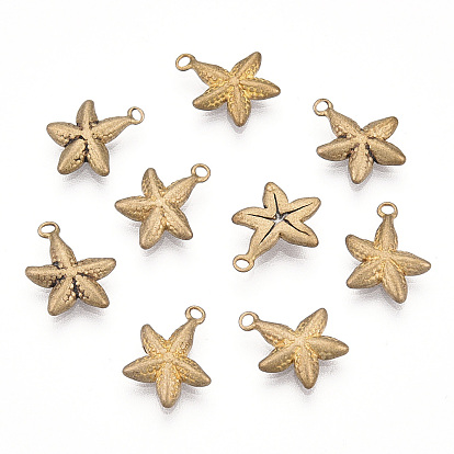 Brass Charms, Starfish/Sea Stars, Nickel Free