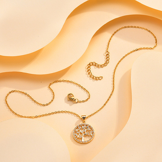 Ожерелья с подвесками из циркония, дерево