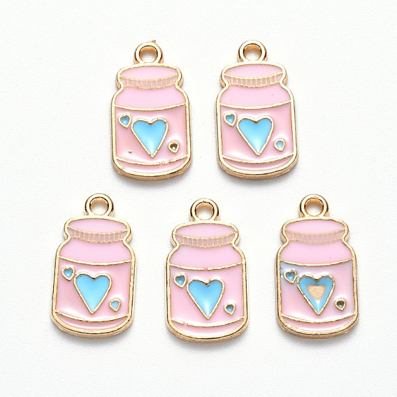 Подвески из эмали и сплава, чашка, светлое золото с сердцем