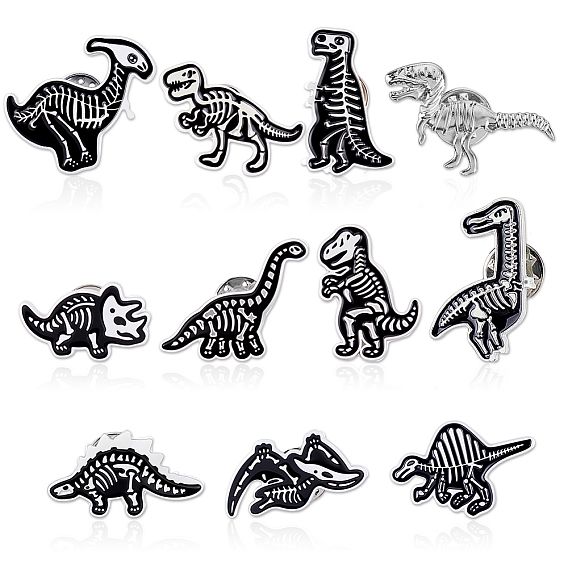 11 шт. 11 стили броши из сплава, с клатчем-бабочкой, динозавр, без кадмия, без никеля и без свинца