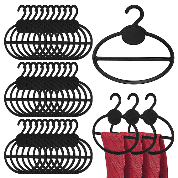 100Pcs Plastic Scarf Display Hangers, Closet Organizers for Scarves, Shawl, Tie, Belts, Black