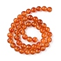 Natural Carnelian Beads Strands, Grade AB, Round