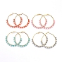 Miyuki Delica Creolen, mit Messingohrring und Karton, Ring