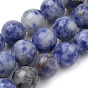 Brins de perles de jaspe bleu brésil naturel, ronde