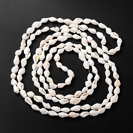 Marinas naturales hebras de perlas concha concha, 5.5~12.5 mm, agujero: 1~2 mm, sobre 144 unidades / cadena, 58.3 pulgada