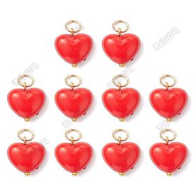150 шт. непрозрачные акриловые подвески в форме сердца, с золотой железной петлей