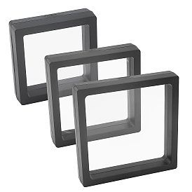 6Pcs 3 Style Transparent Acrylic 3D Floating Frame, Display Holder/Box/Frames, for Jewelry, Gift Display, Square