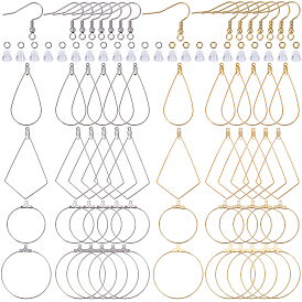 Наборы для изготовления серег своими руками, В том числе 304 крючки для сережек, соединительные кольца и подвески из нержавеющей стали, пластиковые гайки для ушей