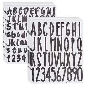 SUPERDANT 12 Sheets 2 Styles PVC Waterproof Self-Adhesive Number & Alphabet & Sign Stickers, for Gift Cards Tumbler Decoration