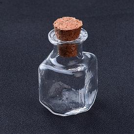 Стеклянные бутылки, с пробкой, бутылка желаний, кубические