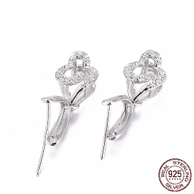 925 fianzas colgante de plata de ley, con circonita, con 925 sello, Claro