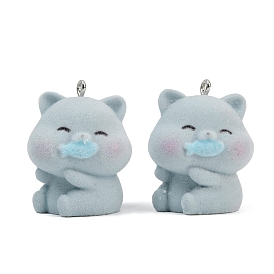 Кулоны из флокированной смолы, сом, с железной платиной петлей