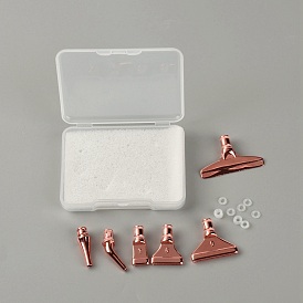 Zinc Alloy Diamond Sticky Pen Heads Set, with Silicone Rings & Plastic Box
