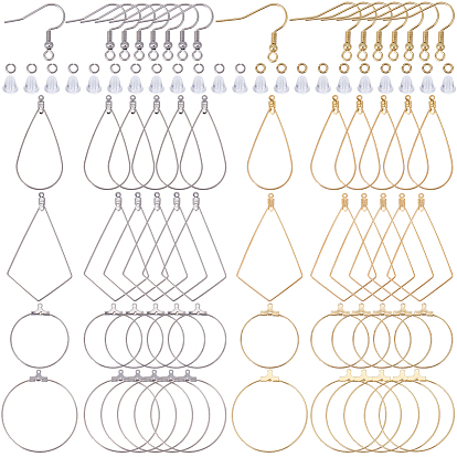 Наборы для изготовления серег своими руками, В том числе 304 крючки для сережек, соединительные кольца и подвески из нержавеющей стали, пластиковые гайки для ушей