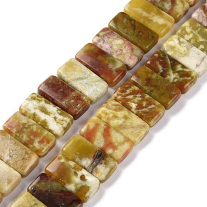 Natural Dragon Blood Jabe Beads Strands, Rectangle