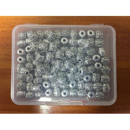 Alloy Tibetan Silver Beads, Barrel