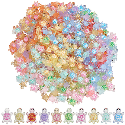 400шт 10 цвета кабошонов из светящейся смолы, украшения для ногтей, черепаха