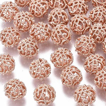 Crémaillère perles filigranes en laiton placage, boule en filigrane, ronde