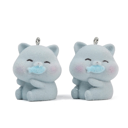 Кулоны из флокированной смолы, сом, с железной платиной петлей