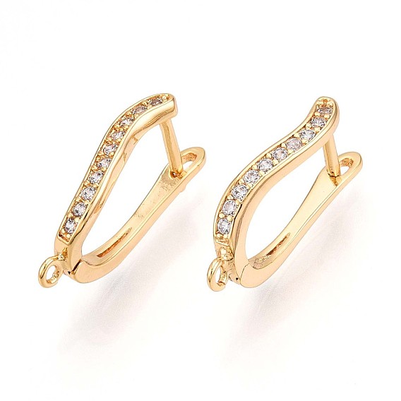 Латунный микропаве кубический цирконий кольцо серьги фурнитура, без свинца, без никеля и без кадмия