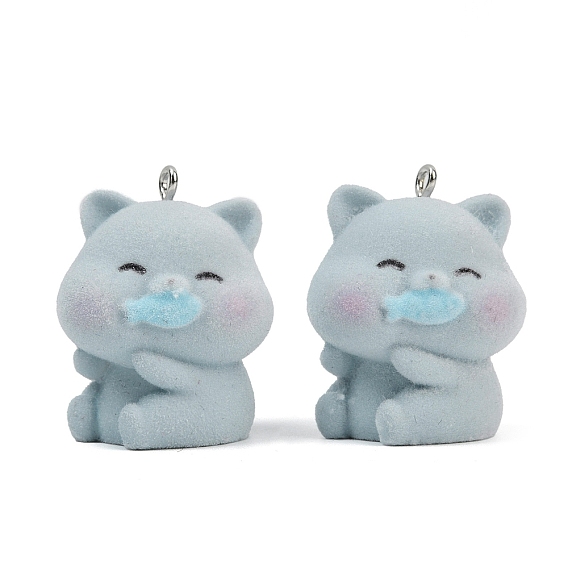 Кулоны из флокированной смолы, сом, с железной платиной петлей