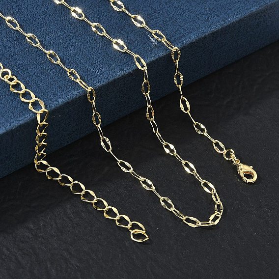 3MM Brass Textured Dapped Chain Necklaces for Women, Long-Lasting Plated