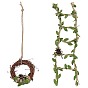 8Piezas de ratán y cordón de yute para colgar en la decoración del jardín., con ganchos de pared de plástico y 304 clip de acero inoxidable